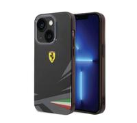 CG MOBILE Ferrari - Custodia in PC/TPU con stampa a doppio strato compatibile con iPhone 14 (nero)