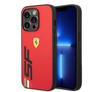 CG MOBILE Ferrari - Custodia per iPhone 14 Pro, con grande logo SF nero, protezione in pelle PU, resistente e antigraffio, facile da applicare e assorbire gli urti