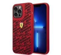 CG MOBILE Ferrari - Custodia per iPhone 14 Pro Max in silicone liquido con stampa scuderia, custodia protettiva liscia e antigraffio, facile da applicare, assorbimento degli urti e logo firmato