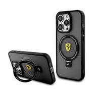 CG MOBILE Ferrari Magfit - Custodia con supporto ad anello per iPhone 15 Pro, colore: Nero
