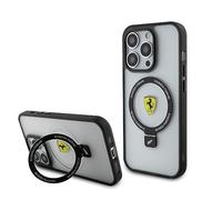 CG MOBILE Ferrari Magfit - Custodia con supporto ad anello per iPhone 15 Pro, trasparente