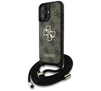 CG MOBILE Guess 4G Big Logo Cord Stap - Custodia a tracolla per iPhone 16, colore: Marrone