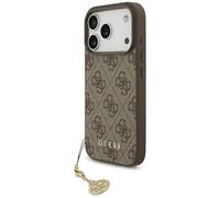 CG MOBILE Guess 4G Charms Collection Compatibile con MagSafe Custodia per iPhone 17 Pro (marrone)