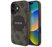 CG MOBILE Guess 4G Circle Classic Logo compatibile con MagSafe Custodia per iPhone 16 (marrone)