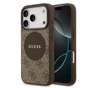 CG MOBILE Guess 4G Circle Classic Logo compatibile con MagSafe Custodia per iPhone 17 Pro (marrone)