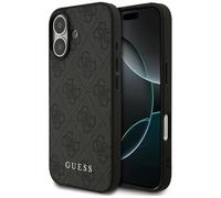 Case Guess IPHONE 17 Similpelle Grigio Classic Logo Oro Metallo