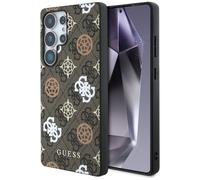 CG MOBILE Guess 4G Custodia compatibile con MagSafe con motivo peonie colorate per Samsung Galaxy S25 Ultra (marrone)