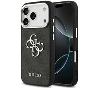 CG MOBILE Guess 4G - Custodia con logo classico 4G per iPhone 17 Pro, colore: Nero/Argento