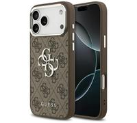 CG MOBILE Guess 4G - Custodia con logo classico 4G per iPhone 17 Pro Max (marrone/argento)