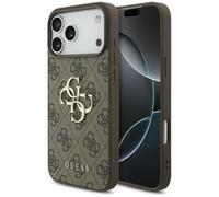 CG MOBILE Guess 4G - Custodia grande con logo per iPhone 18 Pro Max/iPhone 17 Pro Max (marrone)