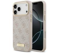 CG MOBILE Guess 4G Logo Placca compatibile con MagSafe Custodia per iPhone 17 Pro Max (Rosa)