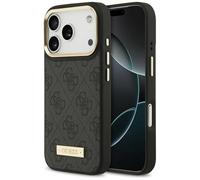 CG MOBILE Guess 4G Logo Placca compatibile con MagSafe Custodia per iPhone 17 Pro (Nero)