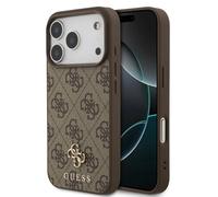 CG MOBILE Guess 4G Piccolo logo classico compatibile con MagSafe Custodia per iPhone 17 Pro Max (marrone)