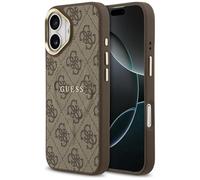 CG MOBILE Guess 4G PU Classic Logo compatibile con MagSafe Custodia per iPhone 17 (marrone)
