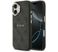 CG MOBILE Guess 4G PU Classic Logo compatibile con MagSafe Custodia per iPhone 17 (Nero)