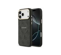 CG MOBILE Guess 4G PU Classic Logo compatibile con MagSafe Custodia per iPhone 17 Pro Max (nero)