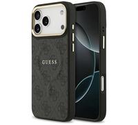 CG MOBILE Guess 4G PU Classic Logo compatibile con MagSafe Custodia per iPhone 17 Pro Max (nero)