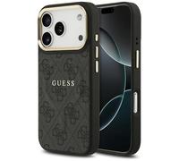 CG MOBILE Guess 4G PU Classic Logo compatibile con MagSafe Custodia per iPhone 17 Pro (nero)