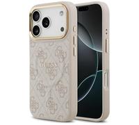 CG MOBILE Guess 4G PU Classic Logo compatibile con MagSafe Custodia per iPhone 17 Pro (rosa)
