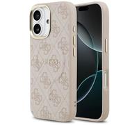 CG MOBILE Guess 4G PU Classic Logo compatibile con MagSafe Custodia per iPhone 17 (rosa)