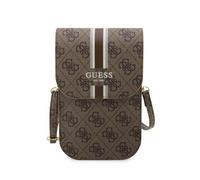 Borsa a mano Guess 4G a righe marroni