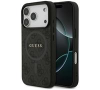 CG MOBILE Guess 4G Ring Classic Logo compatibile con MagSafe Custodia per iPhone 17 Pro (Nero)