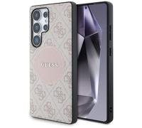 CG MOBILE Guess 4G Round Patch Classic Logo compatibile con MagSafe Custodia per Samsung Galaxy S25 Ultra (Rosa)