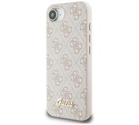 CG MOBILE Guess 4G Script Logo compatibile con MagSafe Custodia per iPhone 16e (Rosa)
