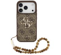 CG MOBILE Guess 4G Strap 4G Classic Logo Custodia per iPhone 17 Pro (marrone)