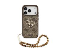 CG MOBILE Guess 4G Strap 4G Classic Logo Custodia per iPhone 17 Pro Max (marrone)