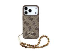 CG MOBILE Guess 4G Strap Triangle Logo compatibile con MagSafe Custodia per iPhone 17 Pro Max (marrone)