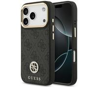 CG MOBILE Guess 4G Strass Logo Compatibile con MagSafe Custodia per iPhone 17 Pro (Nero)