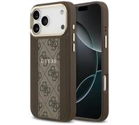 CG MOBILE Guess 4G Stripe compatibile con MagSafe Custodia per iPhone 17 Pro Max (marrone)