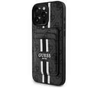 CG MOBILE Guess 4G Stripes - Custodia a portafoglio per iPhone 16 Pro Max, compatibile con MagSafe (nero)