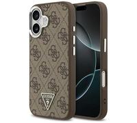 CG MOBILE Guess 4G Triangolo Logo Compatibile con MagSafe Custodia per iPhone 17 (marrone/argento)