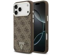 CG MOBILE Guess 4G Triangolo Logo Compatibile con MagSafe Custodia per iPhone 17 Pro Max (marrone/argento)