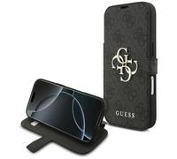 CG MOBILE Guess Book 4G - Custodia con logo in metallo per iPhone 17 Pro, colore: Nero