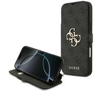 CG MOBILE Guess Book 4G - Custodia con logo in metallo per iPhone 17 Pro Max, colore: Nero
