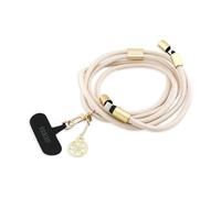 CG MOBILE Guess - Cavo di ricarica USB-C a tracolla, tracolla regolabile e patch, colore: beige