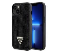 CG MOBILE Guess - Cover posteriore per iPhone 15, triangolo, per Apple iPhone 15, colore: Nero