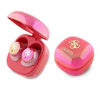 CG MOBILE Guess Cuffie Bluetooth TWS + Iridescent 4G con logo stampato fucsia