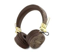 CG Mobile Guess - Cuffie Wireless 4G in Pelle PU con Logo in Metallo, Colore: Marrone