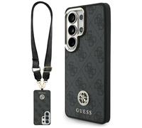 CG MOBILE Guess Custodia + guinzaglio 4G Grande Bracciale Triangolo Strass Compatibile con MagSafe per Samsung Galaxy S26 Ultra (Nero)