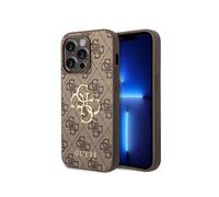 CG MOBILE Guess Custodia in pelle PU per iPhone 15 Pro Max (marrone)