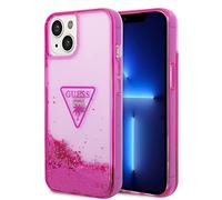 Guess, Cover per iPhone 14 Plus Glitter Palm, Rosa