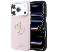 CG MOBILE Guess - Custodia per iPhone 18 Pro Max / 17 Pro Max con logo liscio con strass (rosa)