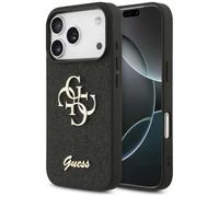 CG MOBILE Guess Fixed Glitter - Custodia grande 4G per iPhone 18 Pro/iPhone 17 Pro (nero)