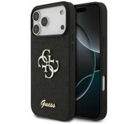 CG MOBILE Guess Fixed Glitter - Custodia grande 4G per iPhone 18 Pro Max/iPhone 17 Pro Max (nero)