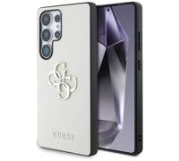 CG MOBILE Guess Grained Big 4G - Custodia con logo Small Classic per Samsung Galaxy S25 Ultra (beige)