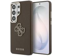 CG MOBILE Guess Grained - Custodia grande con logo in metallo per Samsung Galaxy S26 Ultra (marrone)